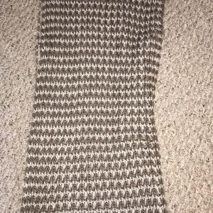 Gray/Brown and Cream Knit Infinity Scarf